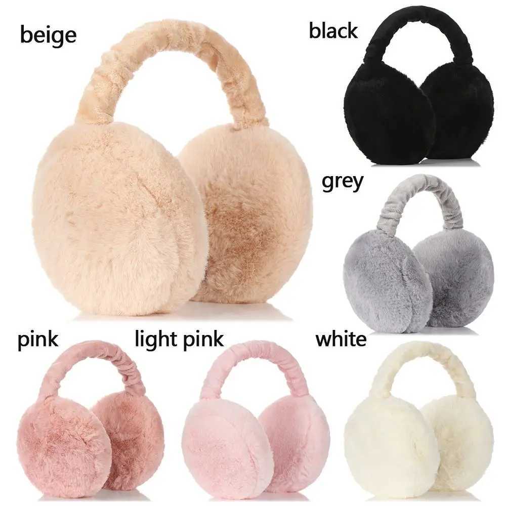 Fashionable unisex winter ear warmers for women plush solid color comfortable ear cushions W241126