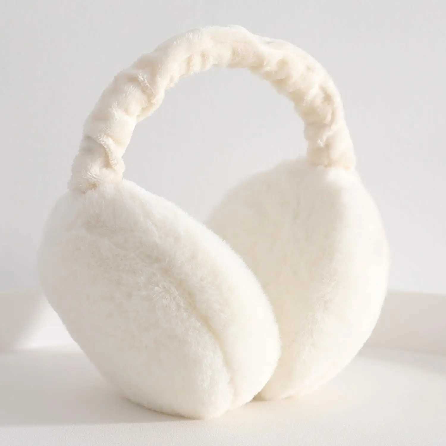 Autumn Winter Cold Protection Earmuffs Women Men Fashion Ear Warmer Black White Plush Foldable Ear Muffs Adjustable EarflXJ241126