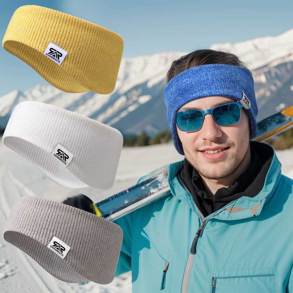 Winter ear warmers warm elastic knitted sports headband wool fitness earmuffs W241126