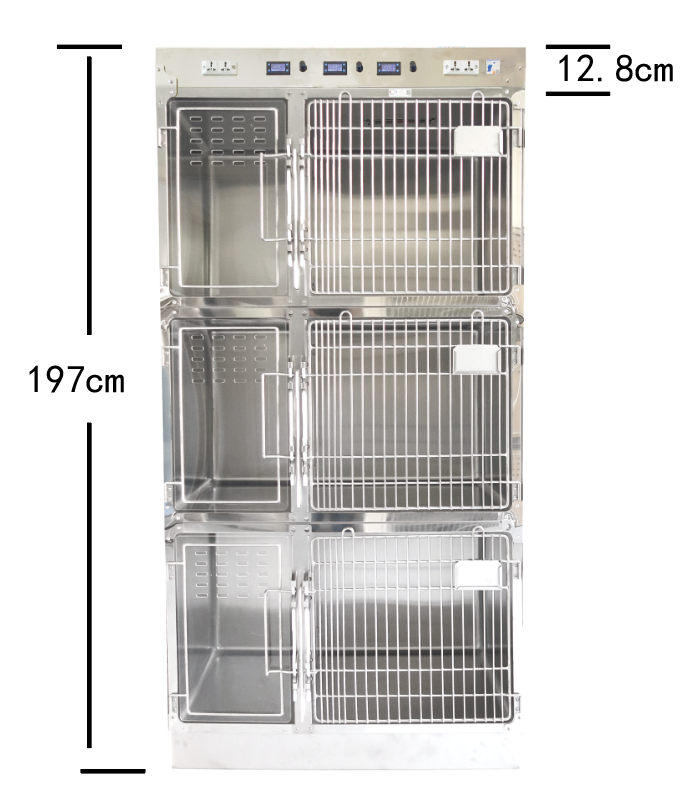 Cat Oxygen Infrared Thermostatic Therapy Stainless Steel animal & veterinary cages Pet cage with heating system