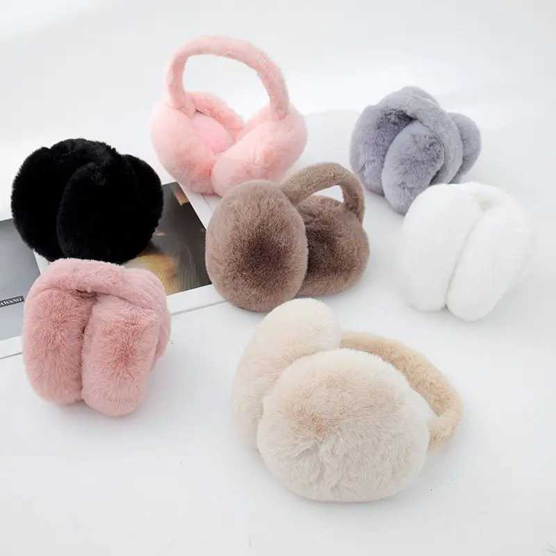 Cute plush folding protector with high appearance thick and warm ear cushions suitable for autumn and winter accessories W241126