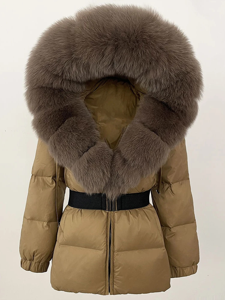 OFTBUY 2024 Thick Warm 90% White Duck Down Jacket Winter Jacket Womens Real Natural Fox Fur Collar Hooded Womens Casual 241125