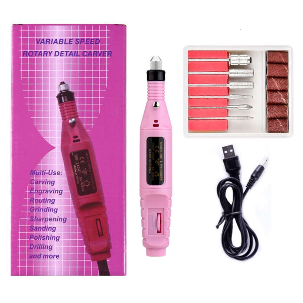 Electric Nail Drill Machine Art Salon Manicure File Polish Tool+6 Bits Pedicure 20000RPM Herramienta De Pulido De Lima De Manicura Taladro Electrico P