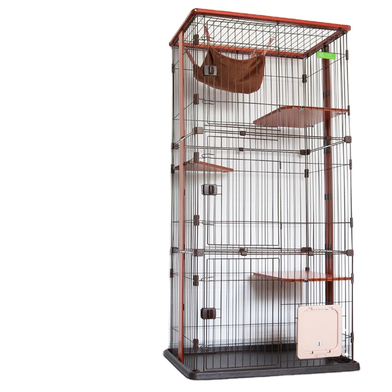 cage household indoor cat cage cat villa large 2 / 3 floor solid wood frame cat cage big large
