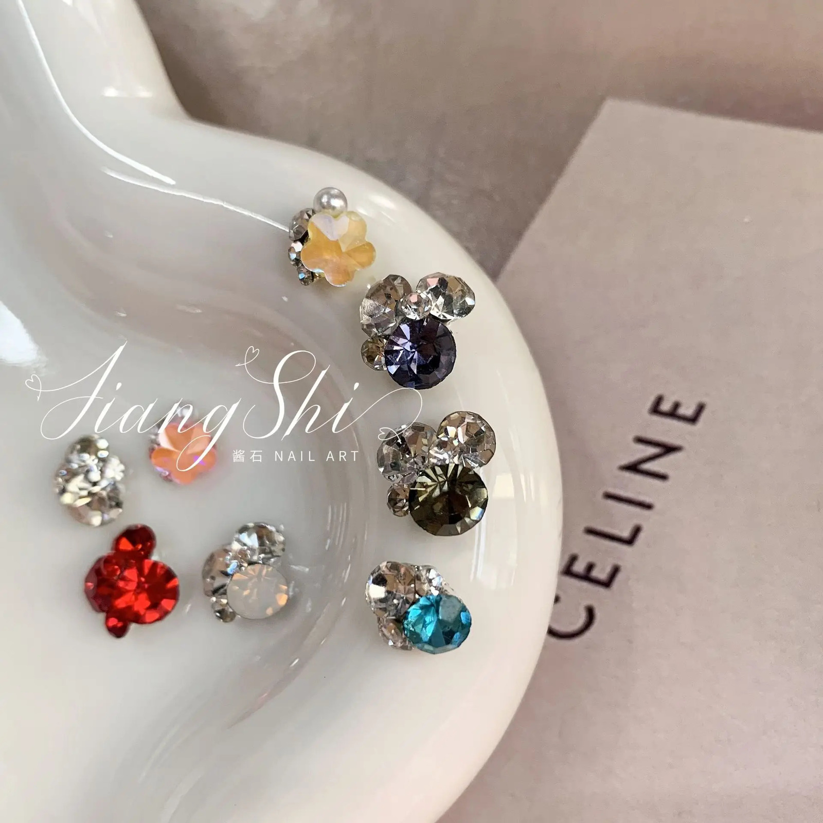 1 set of nail art 3D metal charm crystal star nail rhinestone square gemstone flower pearl decoration shiny nail accessories 241126