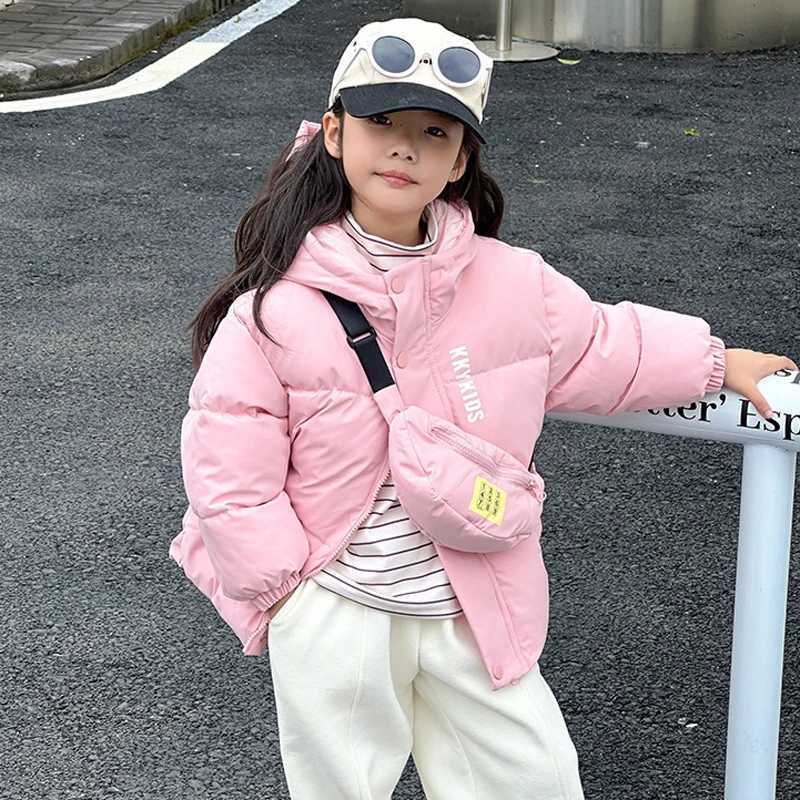 Down Coat New Winter Boys Girls Jacket Thick Keep Warm Lining With Velvet Hooded Heavy For Kids Children Outerwear Send Bag 2-8Years H2411230CFK