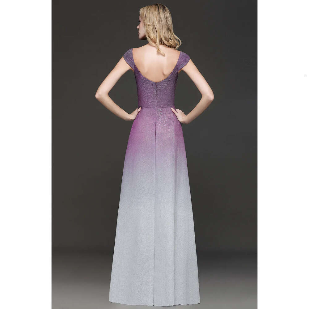Sleeves A Cap Sequins E Long Prom Gradient Color Ruched Or Length Formal Party Evening Dresses Real Image Cps 6660306