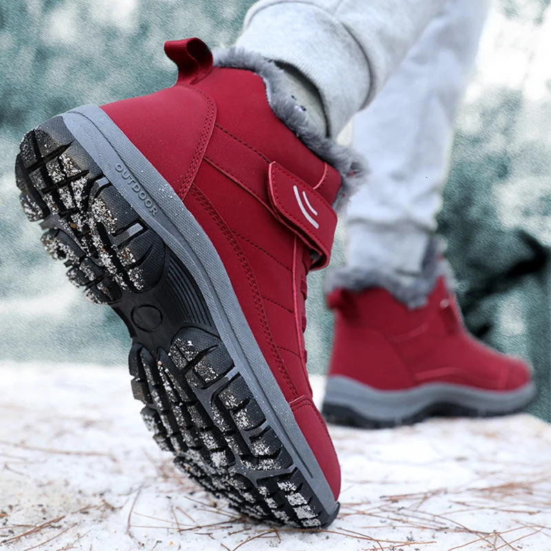 Winter womens snow boots plush thick insulation anti slip lightweight cotton shoes 241126