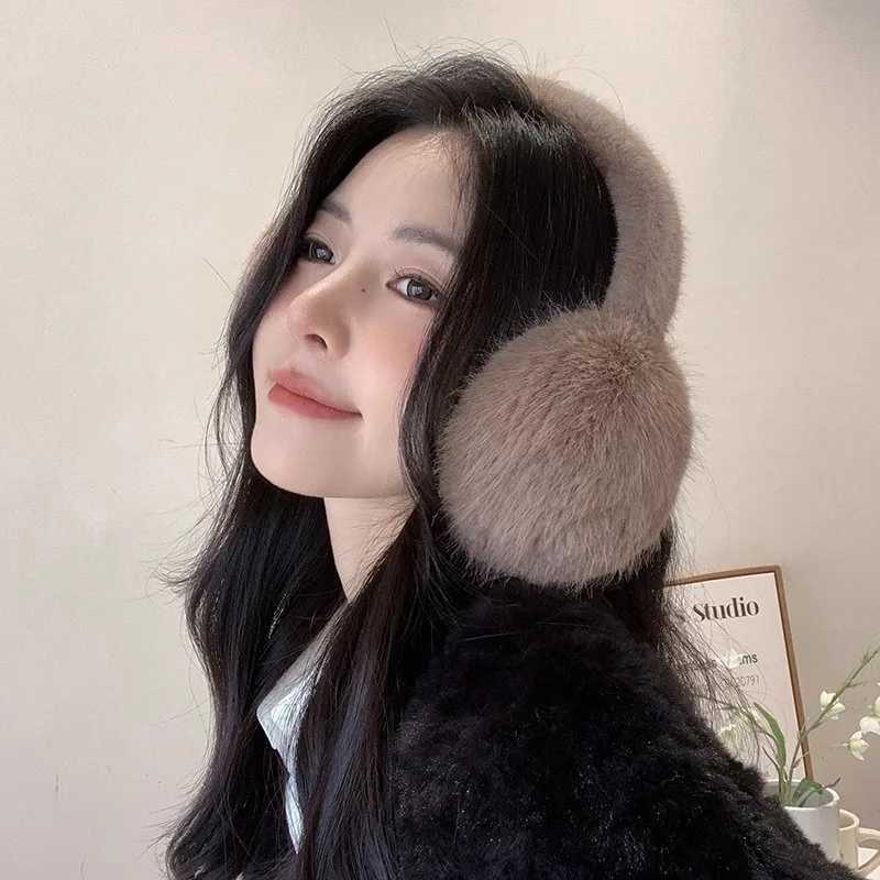 New Winter Solid Color Folding Earmuff Woman Outdoor Cold Protection Ear Cover Plush Warm Ear Muffs Fashion Soft Comfort EarflXJ241126