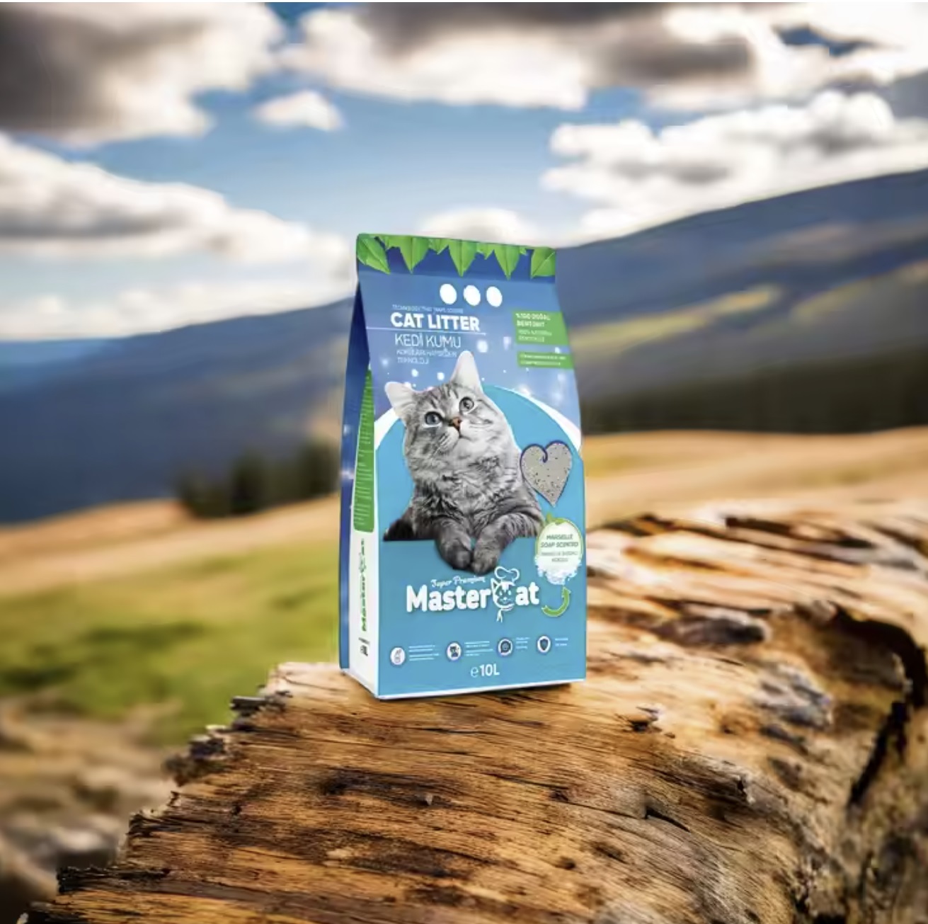 10L MasterCat Sand - High-Quality Fast Clumping Bentonite Cat Litter Scented with Marseille Soup for Cats Wholesale