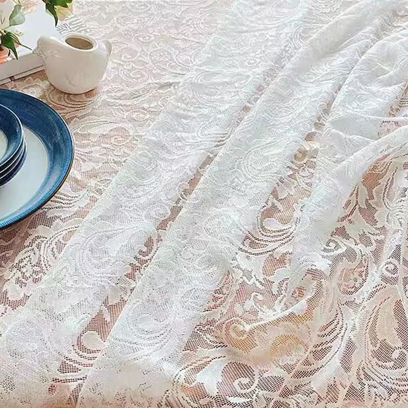 Romantic lace tablecloth rectangular dining table fabric coffee table home decoration tablecloth photo cover