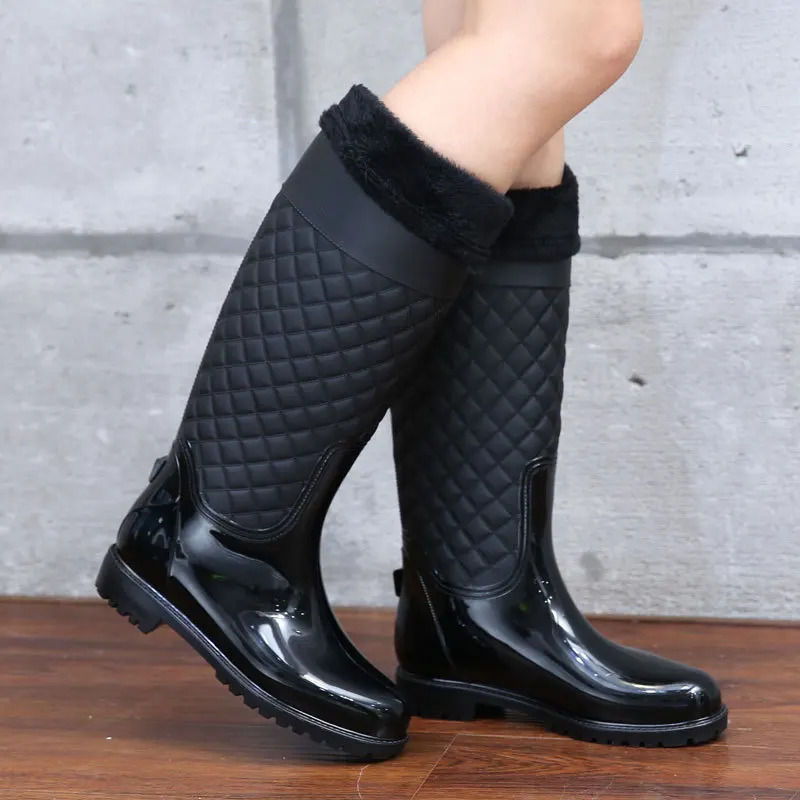 Comemore Winter Long sleeved Rain Boots Womens Rain Boots Outdoor Rubber Water Boots Womens Galoshe Free Delivery 241126