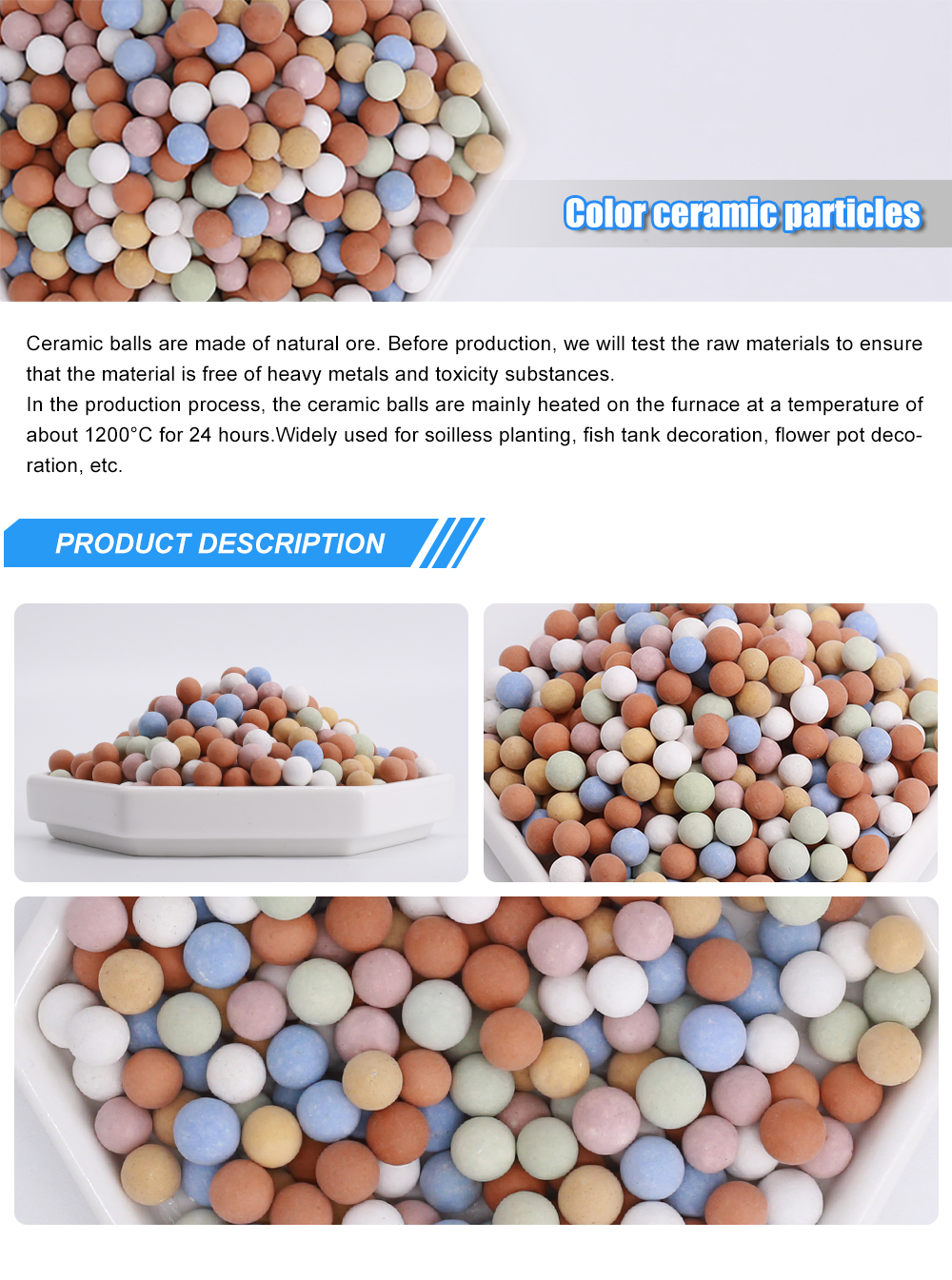 Colorful decorative ceramic balls for Succulents gardening decoration