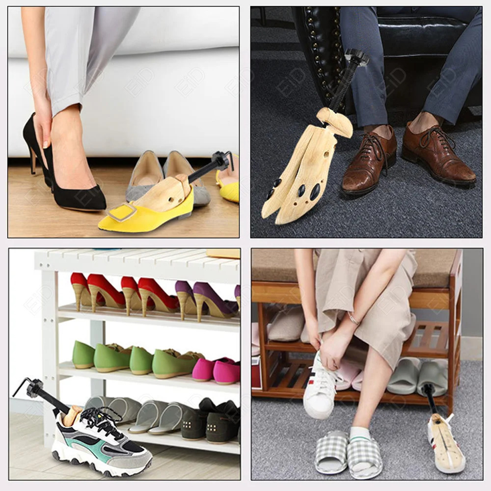 EiD neutral shoe stretching machine wooden shoes tree frame pine adjustable flat pump boots expansion machine shoe care S/M/L 241126
