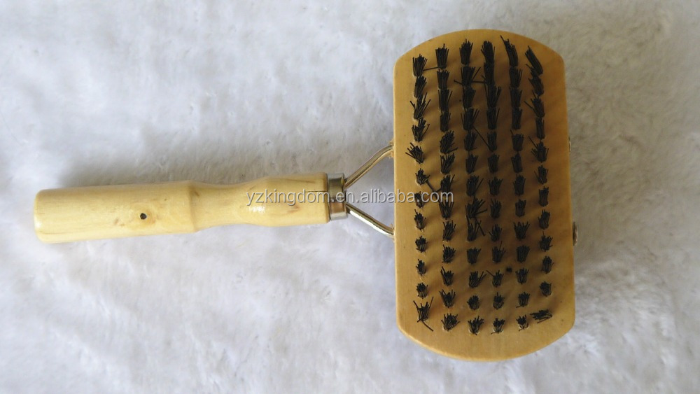Dogs accessories in China dual sides wood handle pet cat animal poodle hair grooming combo brush