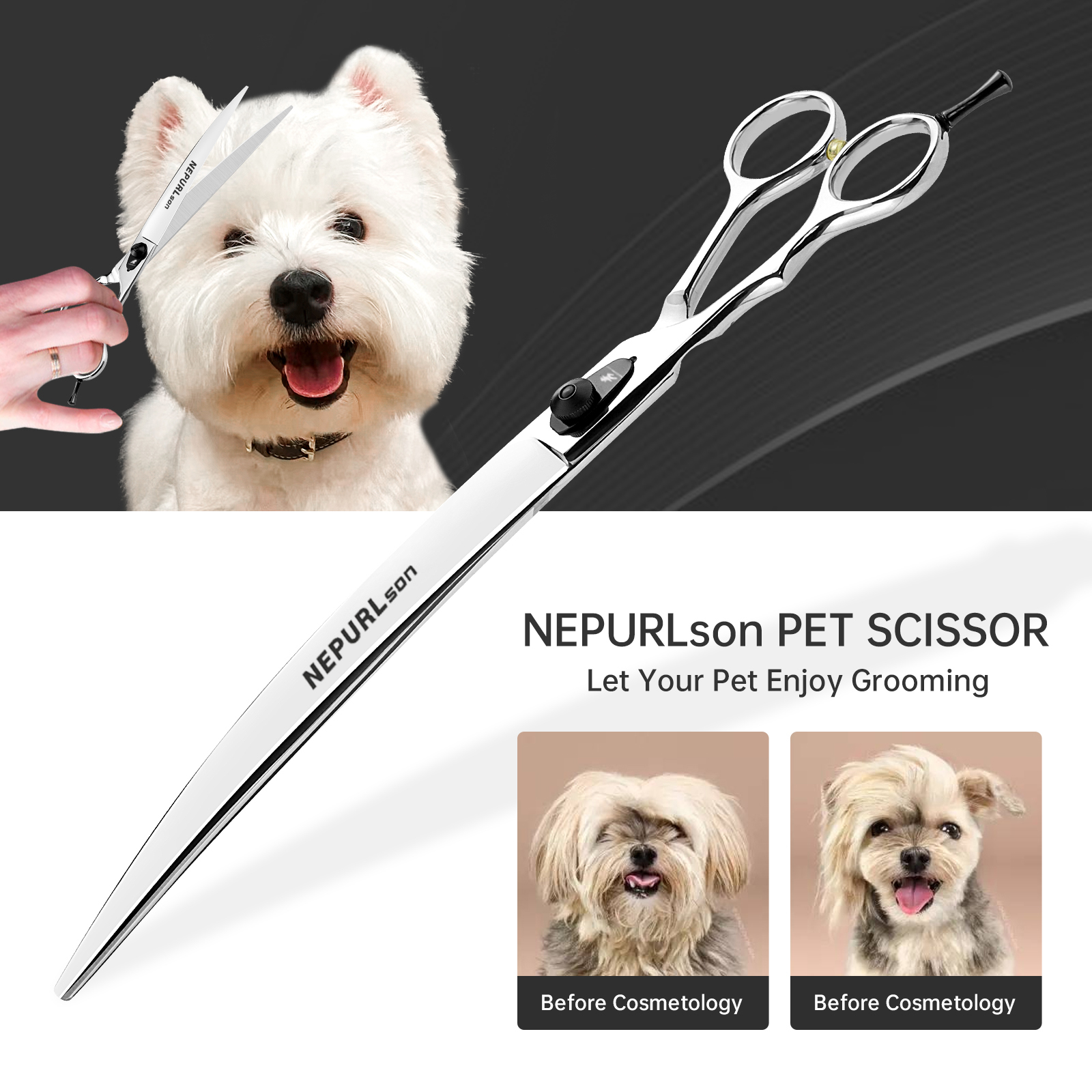 10 inch Japan 440c Straight Scissors paint Shaped Scissors Pet Grooming Veterinary Scissors