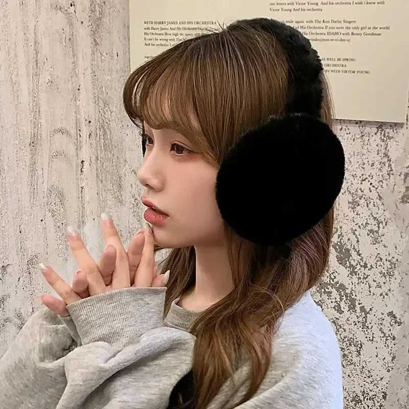Soft plug-in earmuffs womens winter warmth fashion solid color earmuffs outdoor cold protection earmuffs W241126