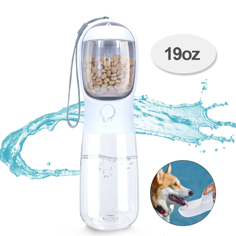 Food Grade material 2 in 1 Portable Pet Dog Water and Food Bottle for Walking Feeder for Dogs Drinking Bottle 241125