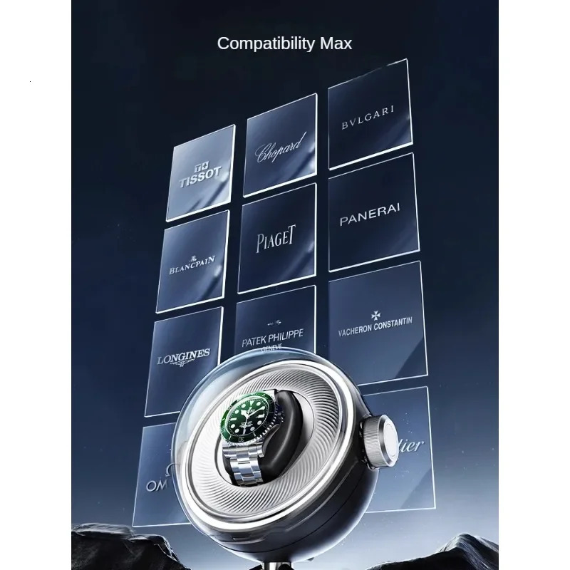 LED watch winding machine for automatic watch box mechanical watch storage box organizer rotation silent display box exhibition hall 241125