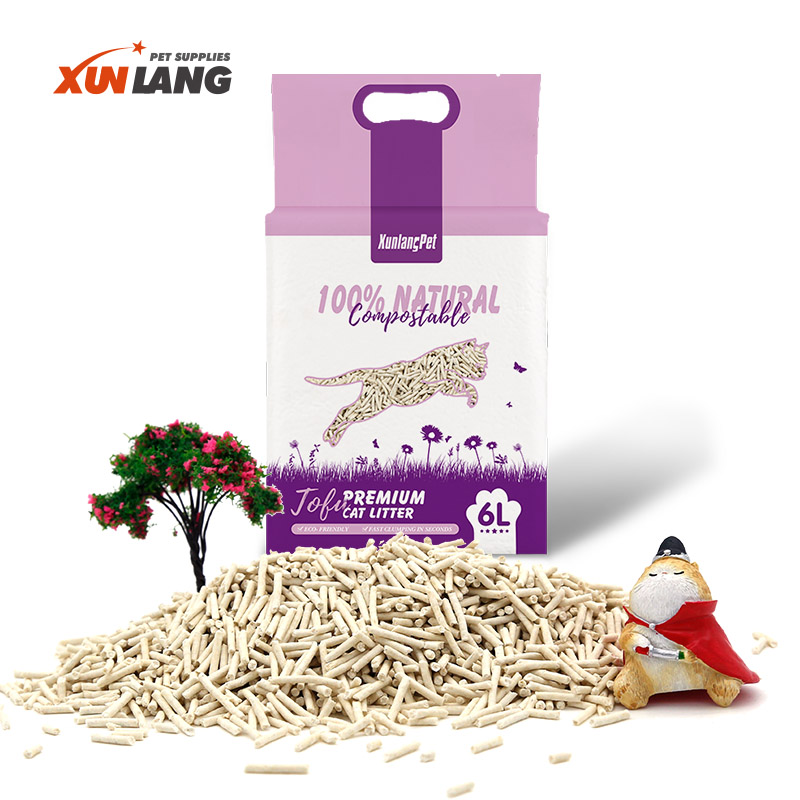 oem&odm cat litter factory 6L 7L natural bulk colorful flushable tofu cat litter sand