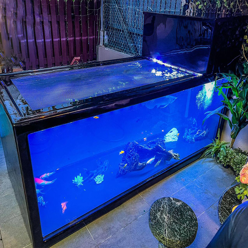 large fiberglass frp above ground aquarium fish tank accessories set home family indoor koi fish tank with glass window