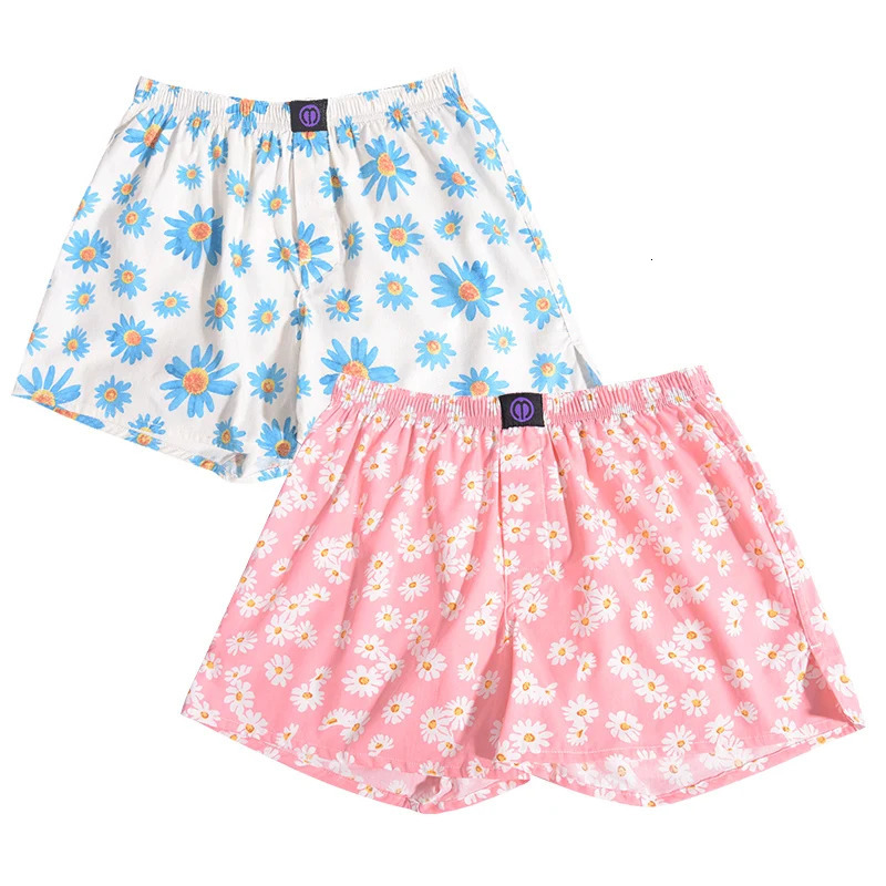 5 colors Chrysanthemum pure cotton underwear pattern suitable for both men and women comfortable and breathable shorts suitable for home leisure 24112