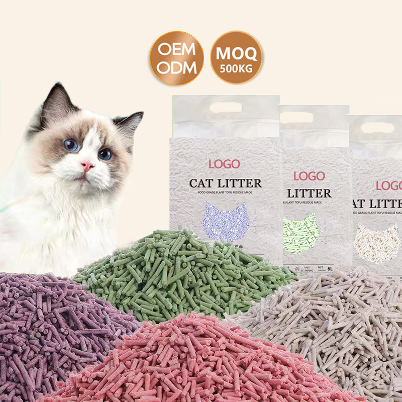 Strong Clumping Ball Shape Colour Tofu Cat Litter Bentonite Mixed Wholesale Dust Free 100% Natural Customizable