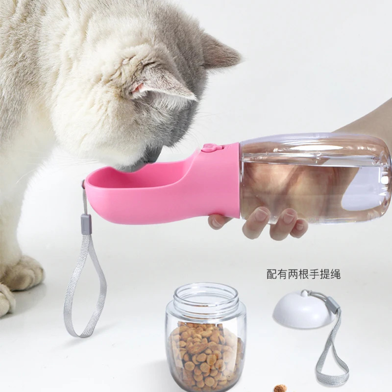 Food Grade material 2 in 1 Portable Pet Dog Water and Food Bottle for Walking Feeder for Dogs Drinking Bottle 241125