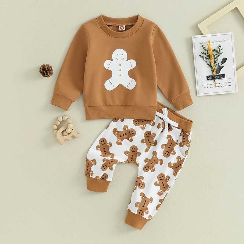 Clothing Sets Baby Boys Christmas Outfits Santa Claus Print Long Sleeve Hoodies and Striped Pants 2Pcs Winter Clothes Set for Toddlers H241126