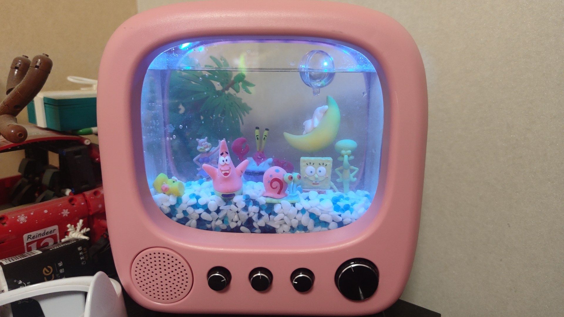 USB fish tank table TV design mini aquarium fish tank for cat