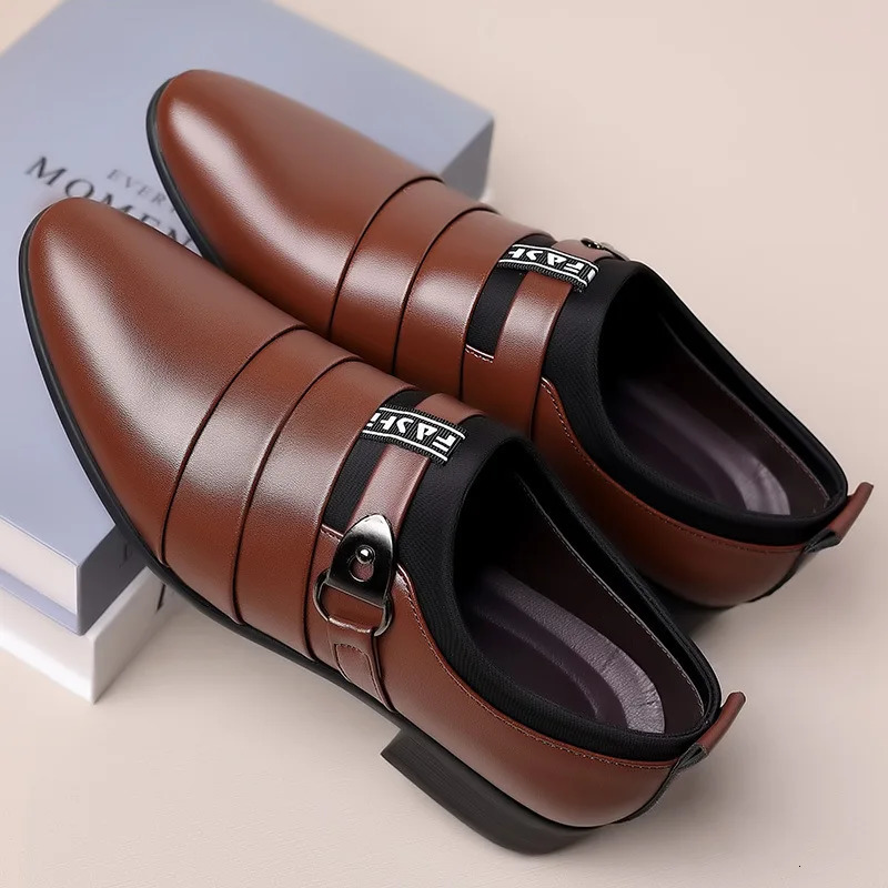 Men Dress Shoes Slip on Formal Suit Wedding Shoes for Male Wedding Office Work Shoes Slip on Loafers Elegant Man Dress Shoes 241126