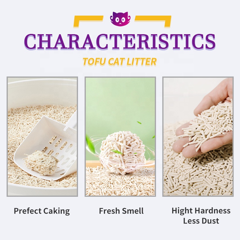Flushable Natural Tofu Clumping Cat Litter Private Label Organic Cat Litter Tofu Carbon 1.5mm Bulk