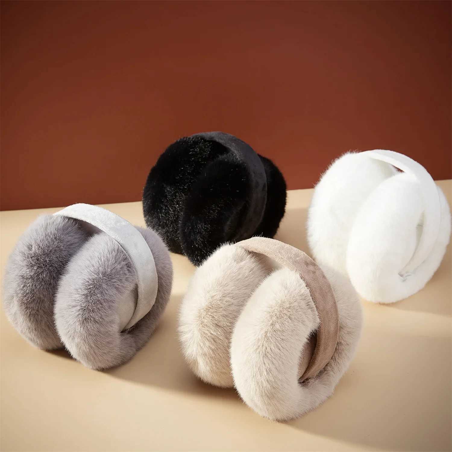 High Quality Earmuffs Faux Rabbit Fur Hang Ear Cover Warm Winter Heaear Ear Muffs Fur Earmuffs Unisex Adult Ear Warmer FoldXJ241126