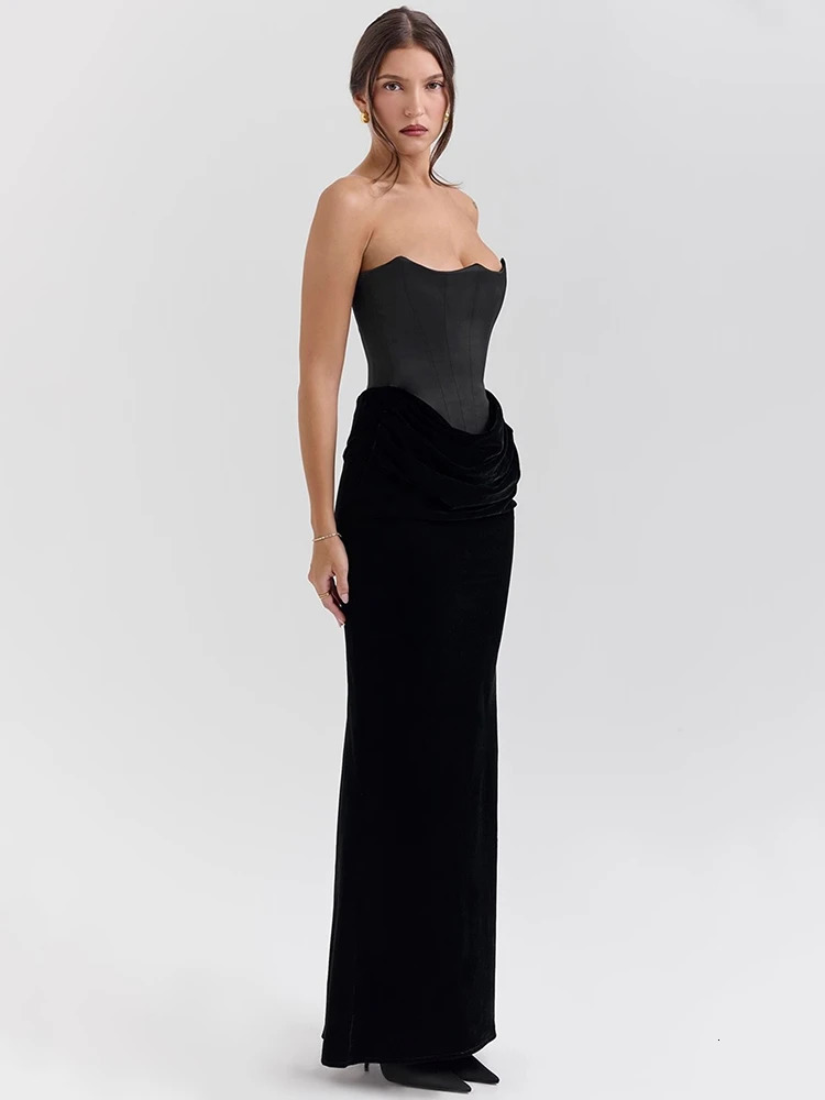 Mozision Offshoulder Strapless Sexy Maxi Dress For Women Elegant Sleeveless Backless Bodycon Club Party Evening Long 241112