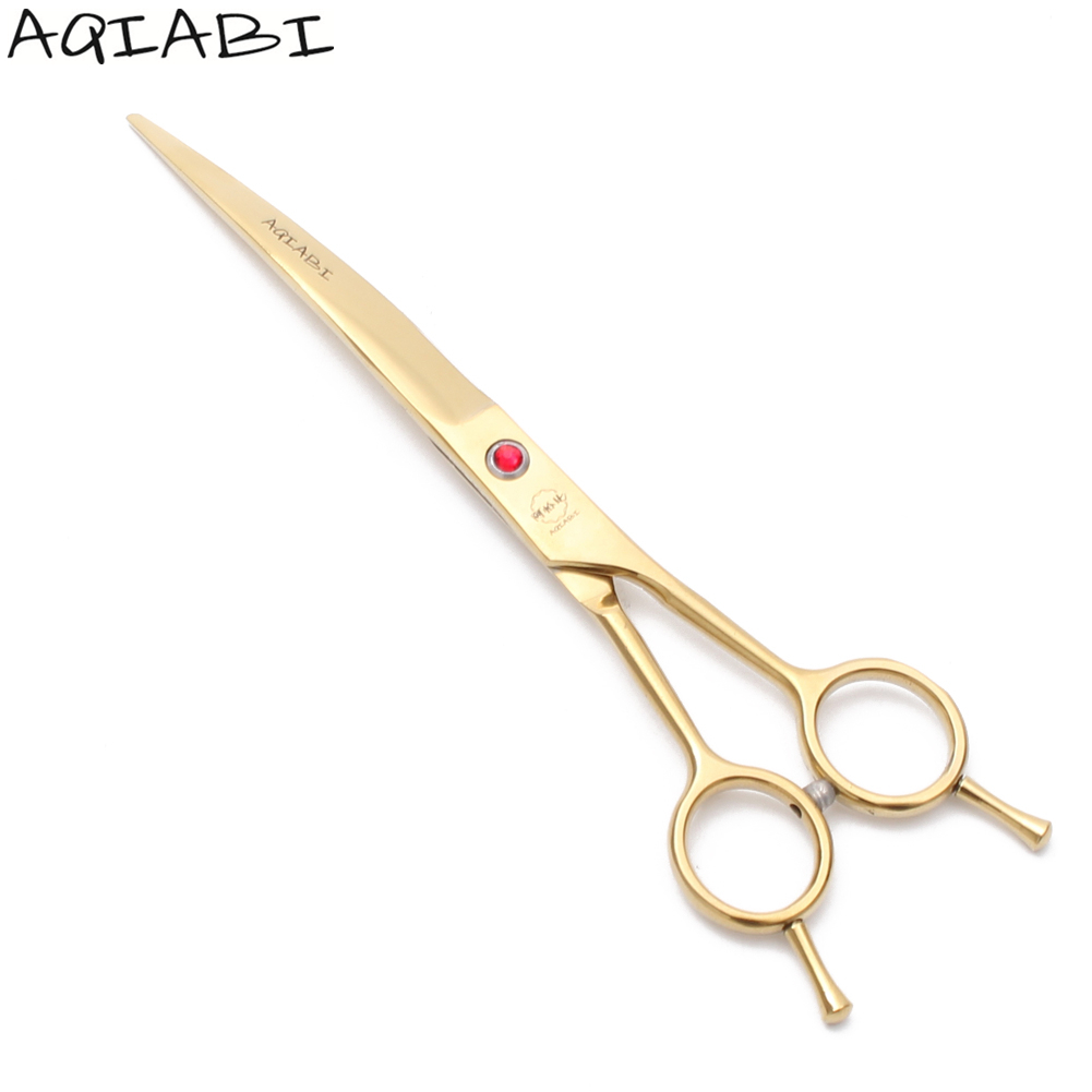 Dog Curved Scissors 8" AQIABI Japanese Steel Down Curved Shears Pet Scissors A4003
