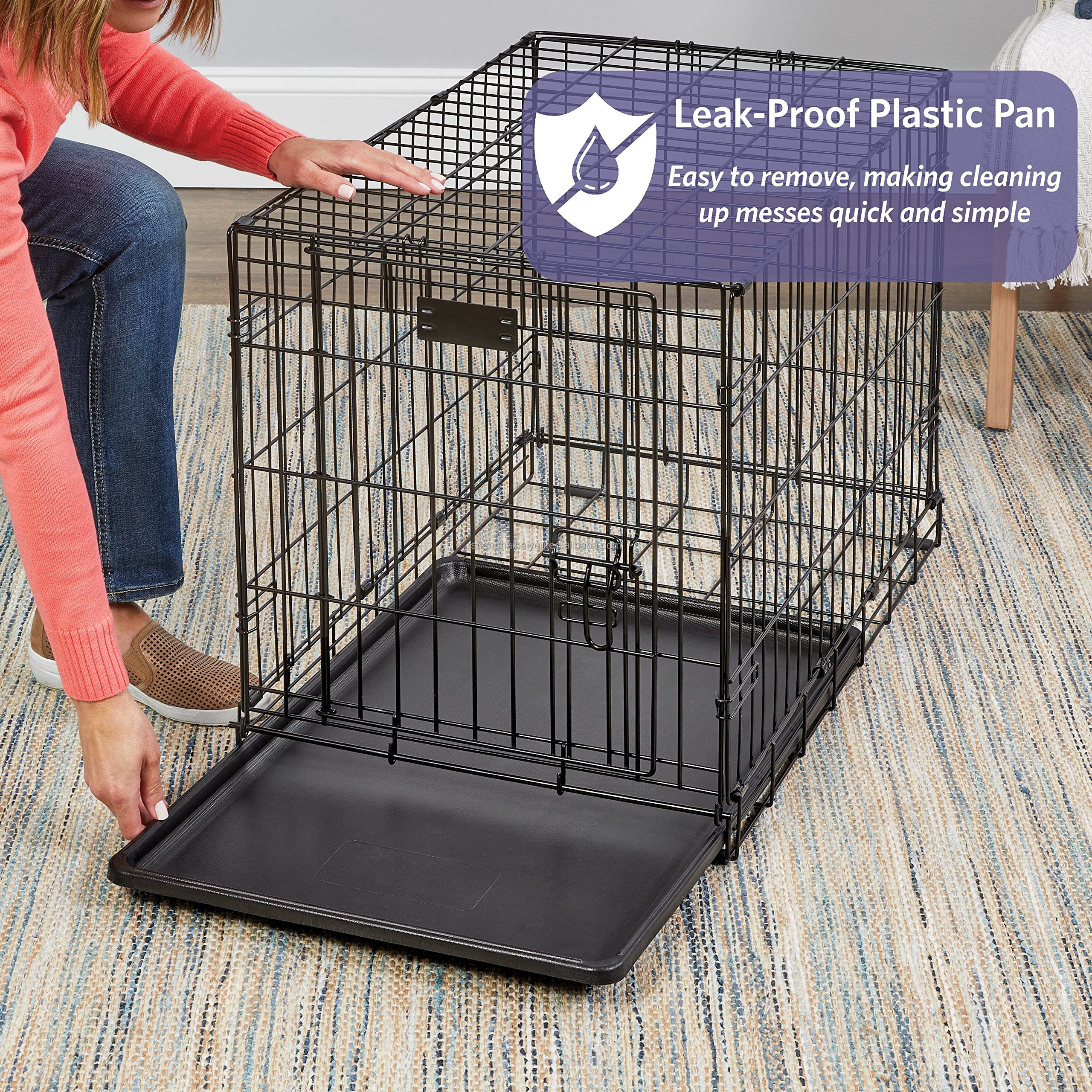 Baiyou Relaxlines large size double door metal pet Cage Metal Kennels Tray Heavy Duty collapsible Dog cage