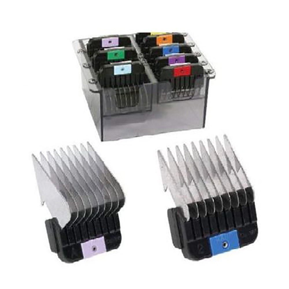 8pcs/set colorful stainless Pet Clipper Blade Attachment Comb Standard Size Fit Andiss clipper