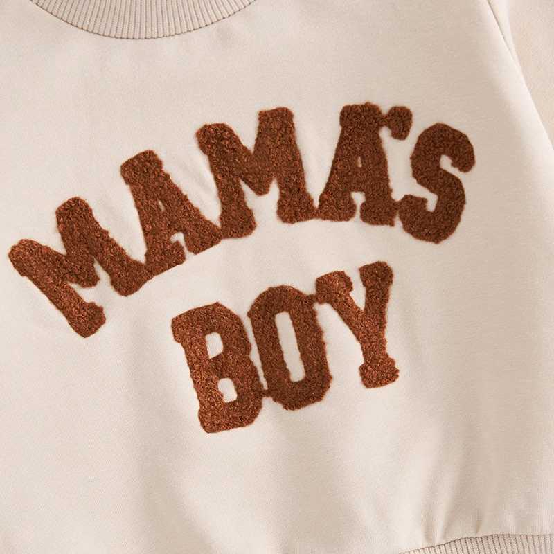 Clothing Sets Toddler Boy Autumn Outfit Set with Letter Embroidery Sweatshirt and Distressed Jeans - Long Sleeve Pullover and Pants for Baby H241126