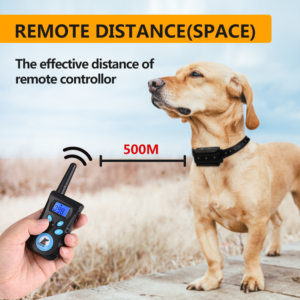 Pet Supplies And Equipment Dog Training Collar Waterproof Electric Anti Bark Pet Shock Collar With Control Remote 500 M