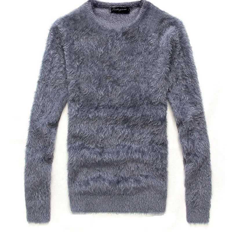 New mens sweater autumn winter soft warm pull V-neck elastic knitted sweater fur top mens clothing MY746 X241126