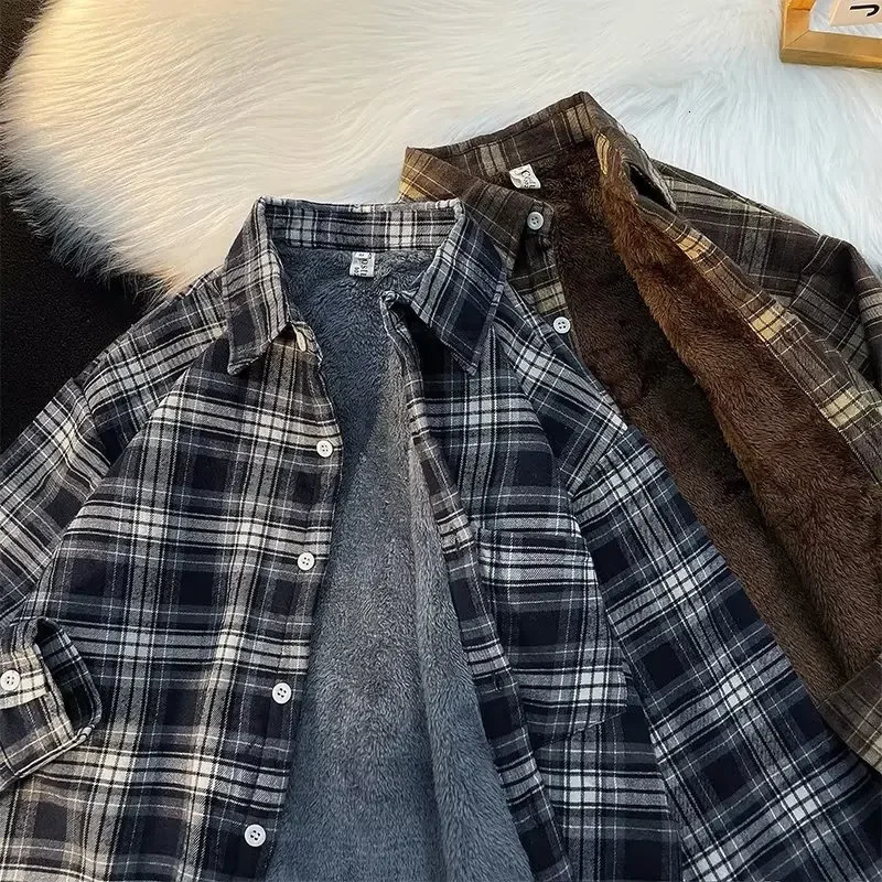 High end wool plain weave mens autumn/winter casual trend long sleeved shirt underwear 241126