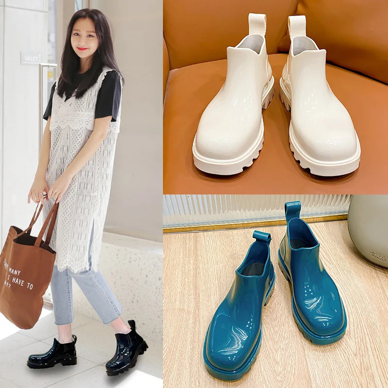 Womens waterproof and anti slip rain shoes womens Galoshes womens kitchen work shoes rubber boots garden rain shoes 241126