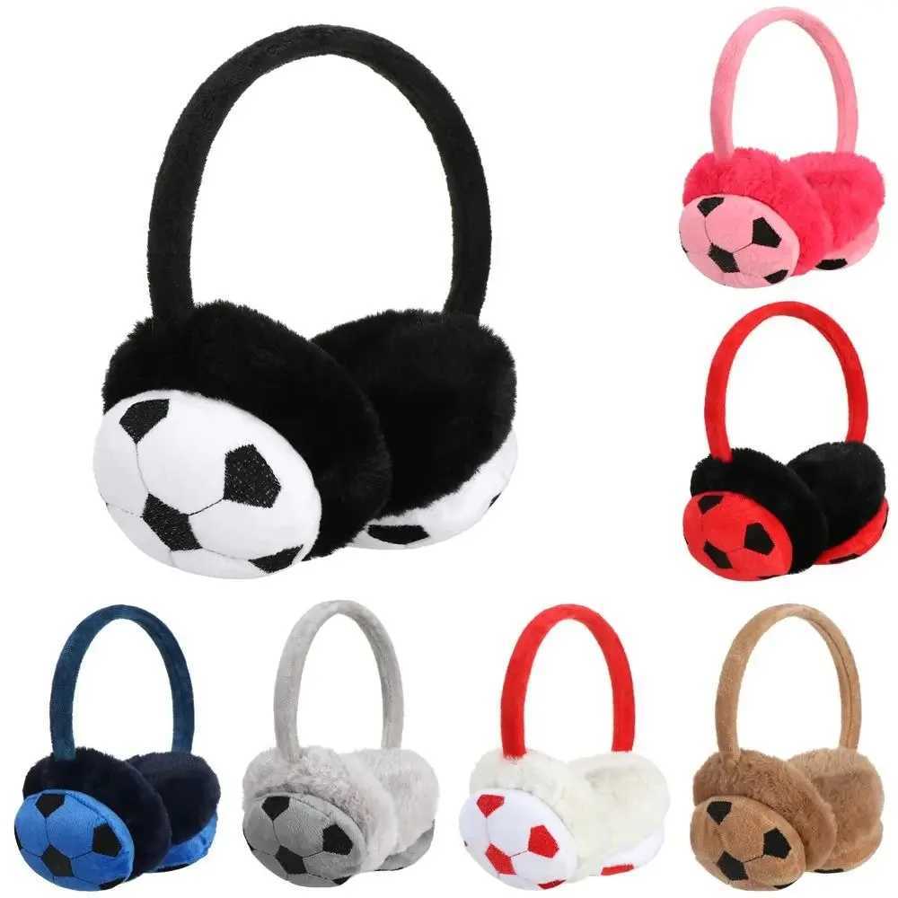 Kids Cute Warm Earmuffs Football Design Unisex Plush Ear Muffs Winter Windproof Comfortable Outdoor Travel Ear Warmers EarflXJ241126