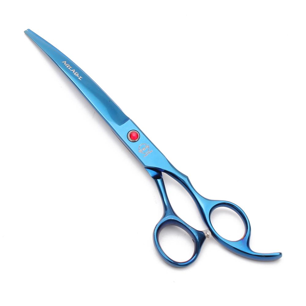 Pet Groomer Scissors 7" AQIABI Japanese Steel Bend Down Scissors Pet Scissors A4007