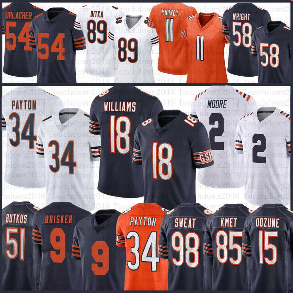 13 Caleb Williams 15 Rome Oduze DJ Moore Football Jersey Cole Kmet Jaqua Brisker Motez Sweat Darell Wright Urlacher D'Adre Swift Keea Alle Jaylo