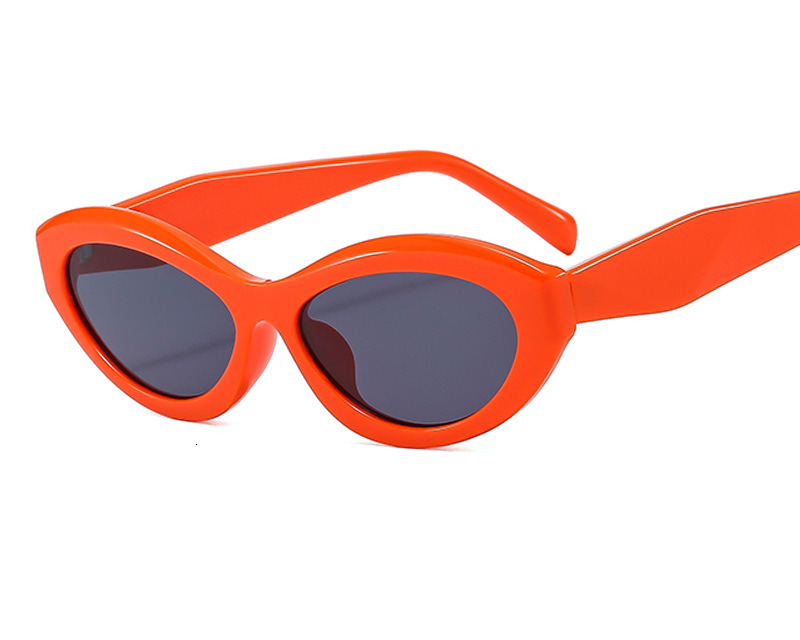 Men's and women's elliptical small frame cat-eye sunglasses, fashion trend sunscreen sunglasses net red sunglasses