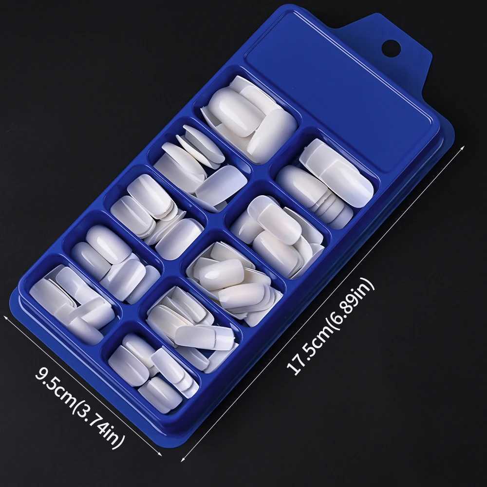 100Pcs Pink White Press on Nails Extension Short Square Fake Nail Tips Acrylic Full Cover False Nails Artificial FingernailsW250120