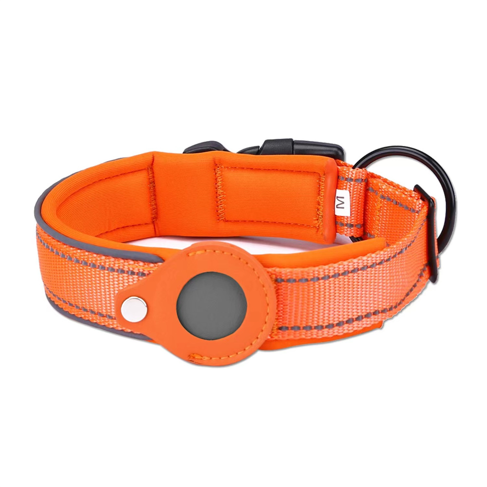 Reflective Rechargeable Led Dog Collar With AirTag Holder Case Adjustable Walking Accessories Pet Collar