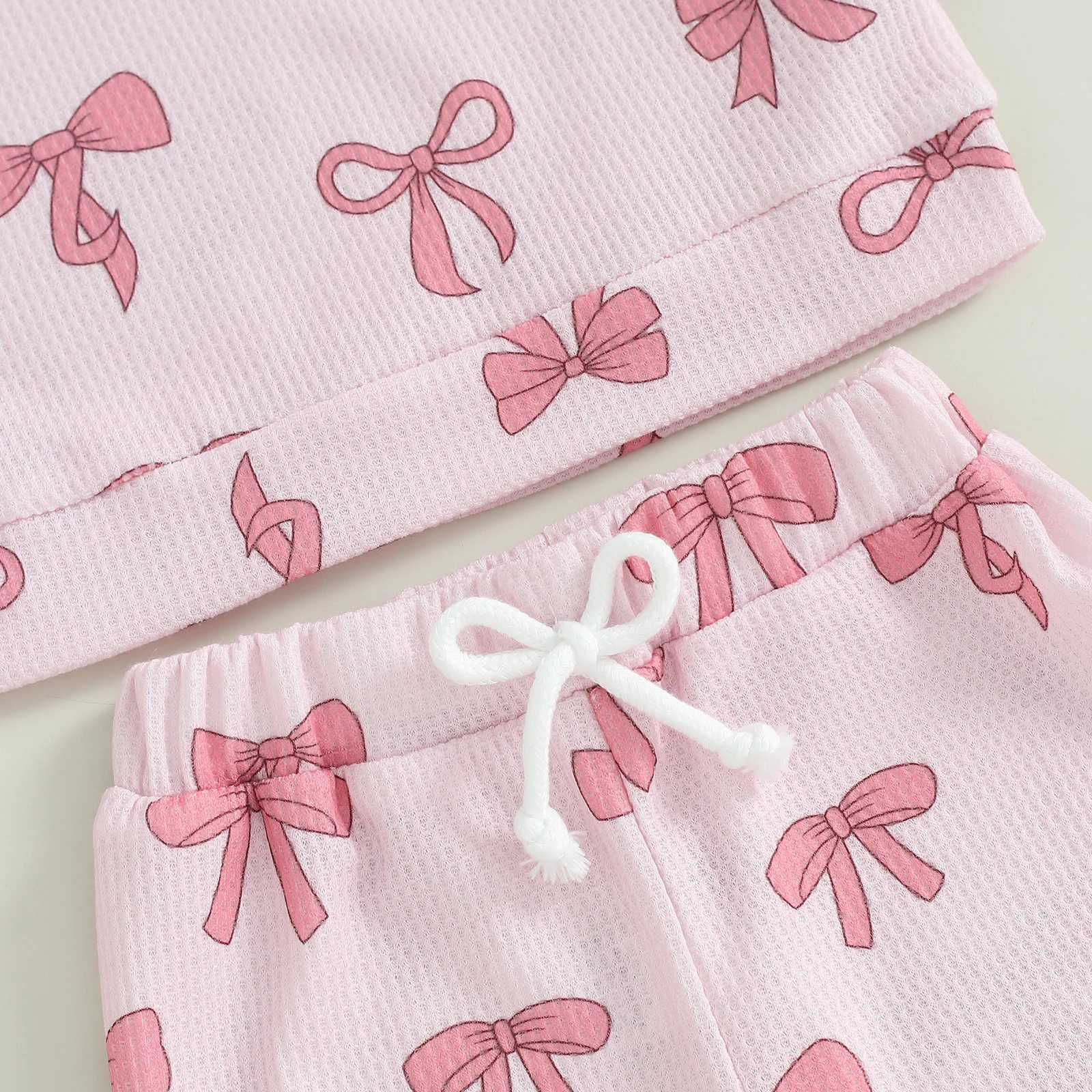 Clothing Sets 0-3 Years Winter Fall Baby Girls Clothing Suit Kids 2-piece Outfits Bow Print Long Sleeve Sweatshirt with Pants Toddler Clothes H241126