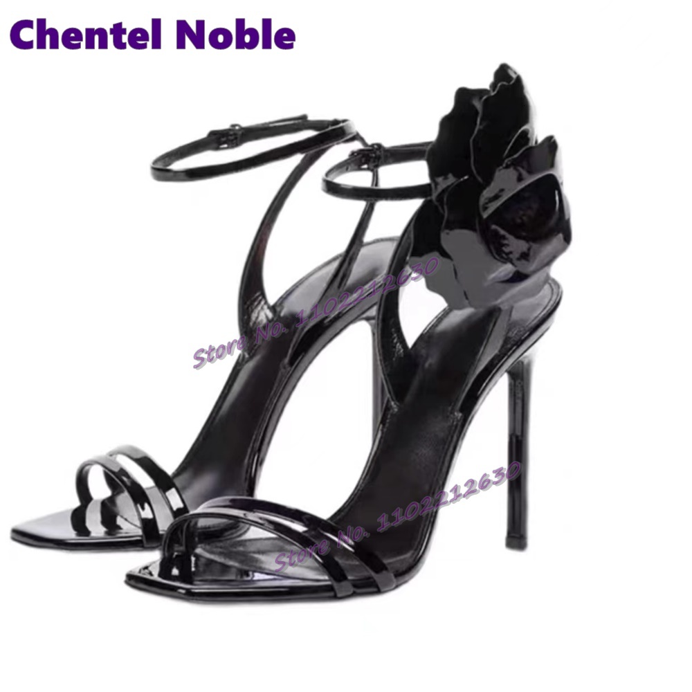 Red Wer Sandals Square Toe Thin High Heels Patent Leather Stilettos Summer Fashion Elegant Women Shoes Party Wedding